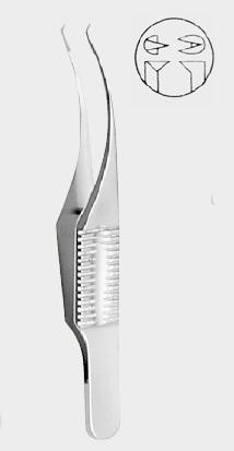 Пінцет БАРРАКЕРА – КАТЦИНА (BARRAQ.KATZIN) для райдужної оболонки, зубець 0,4 мм (mm)